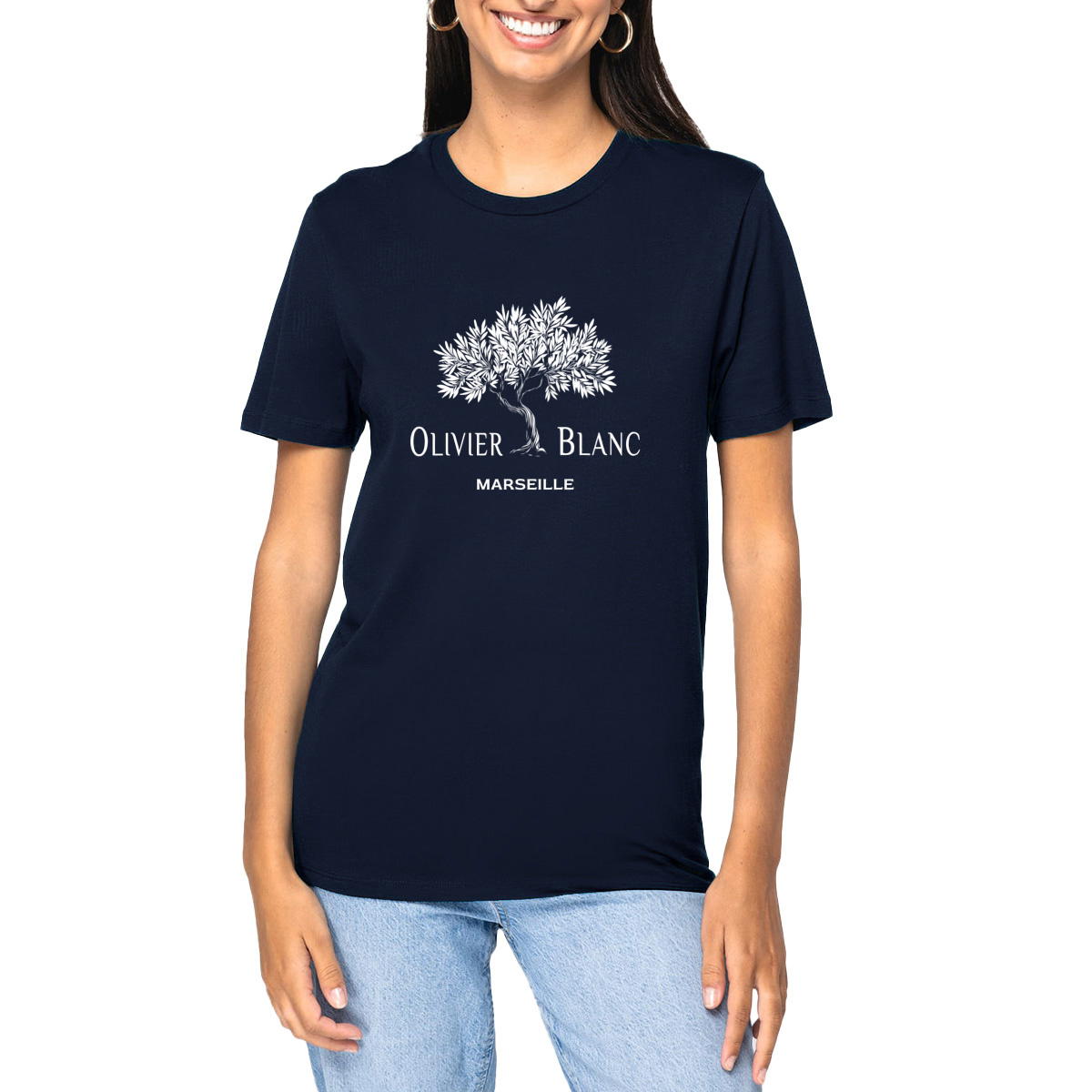 T-shirt Olivier Blanc Marseille Design Élégant