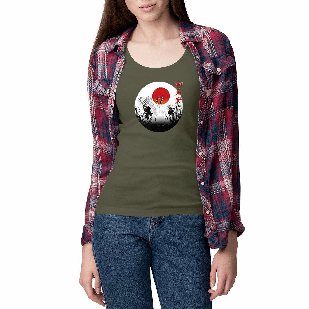 Hauts Débardeur Paysage Japonais Zen – Design Unique & Élégant | Made in Marseille Art