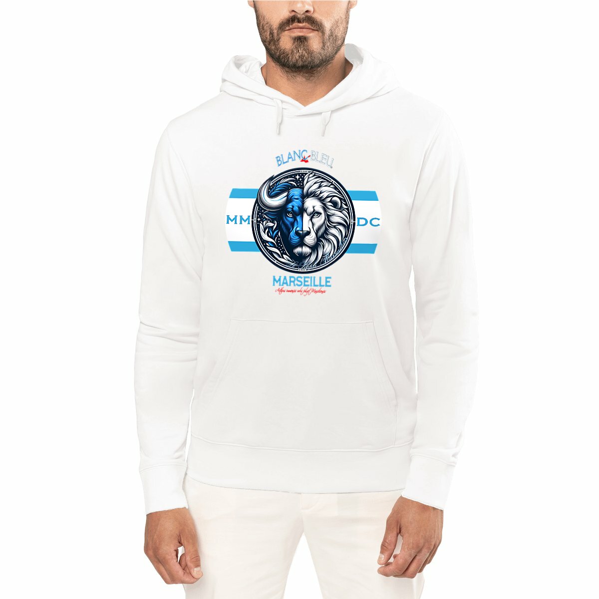 Sweat à capuche Léger Unisexe - Armoiries de Marseille