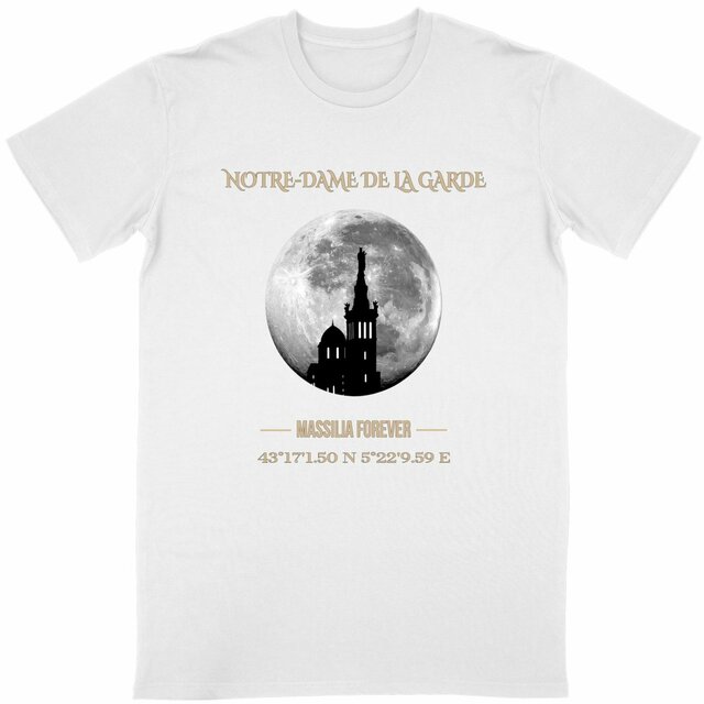 T-shirt unisexe Notre-Dame de la Garde — Lune — Marseille - Image