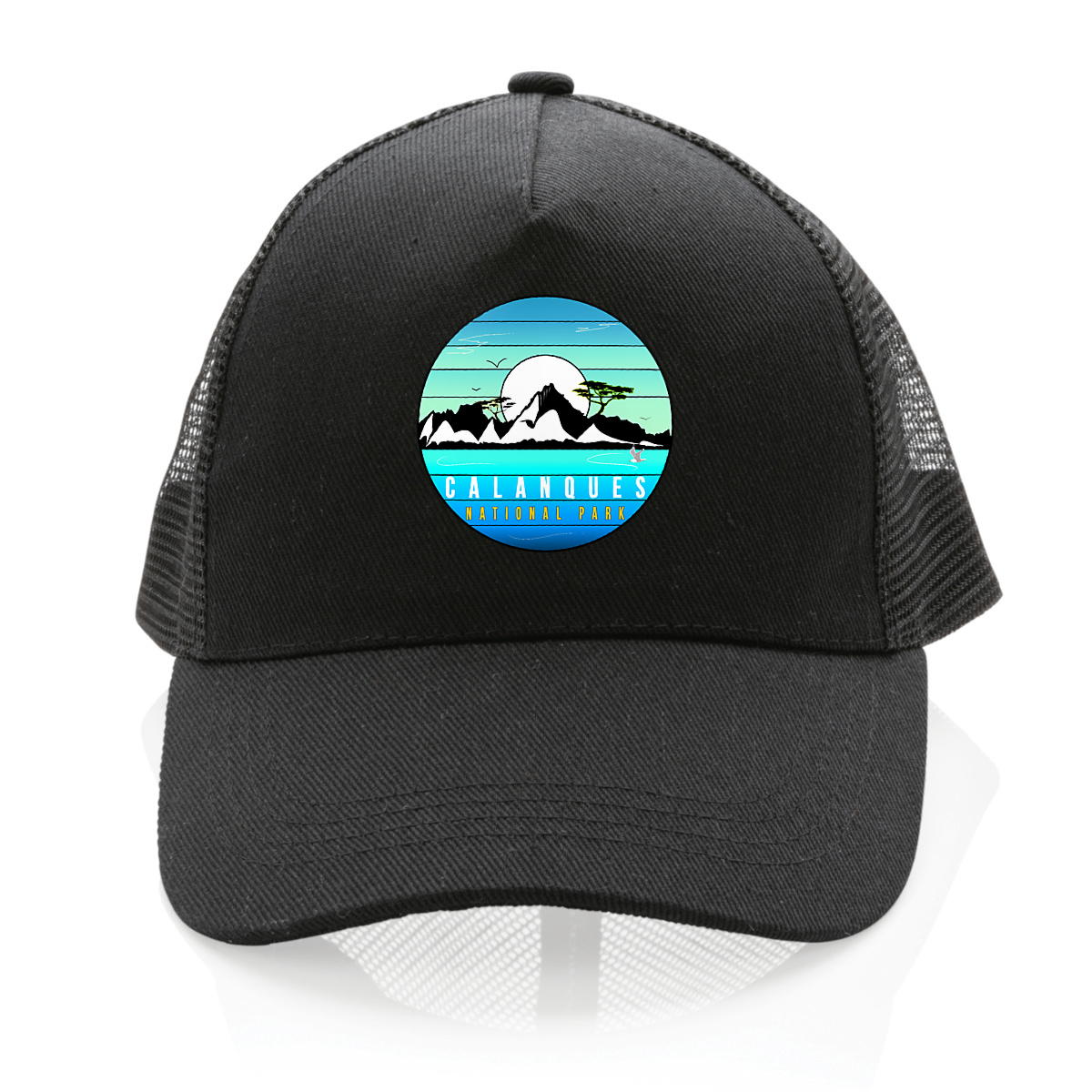 Casquette Trucker 100% recyclée - Design Calanques de Marseille à Cassis