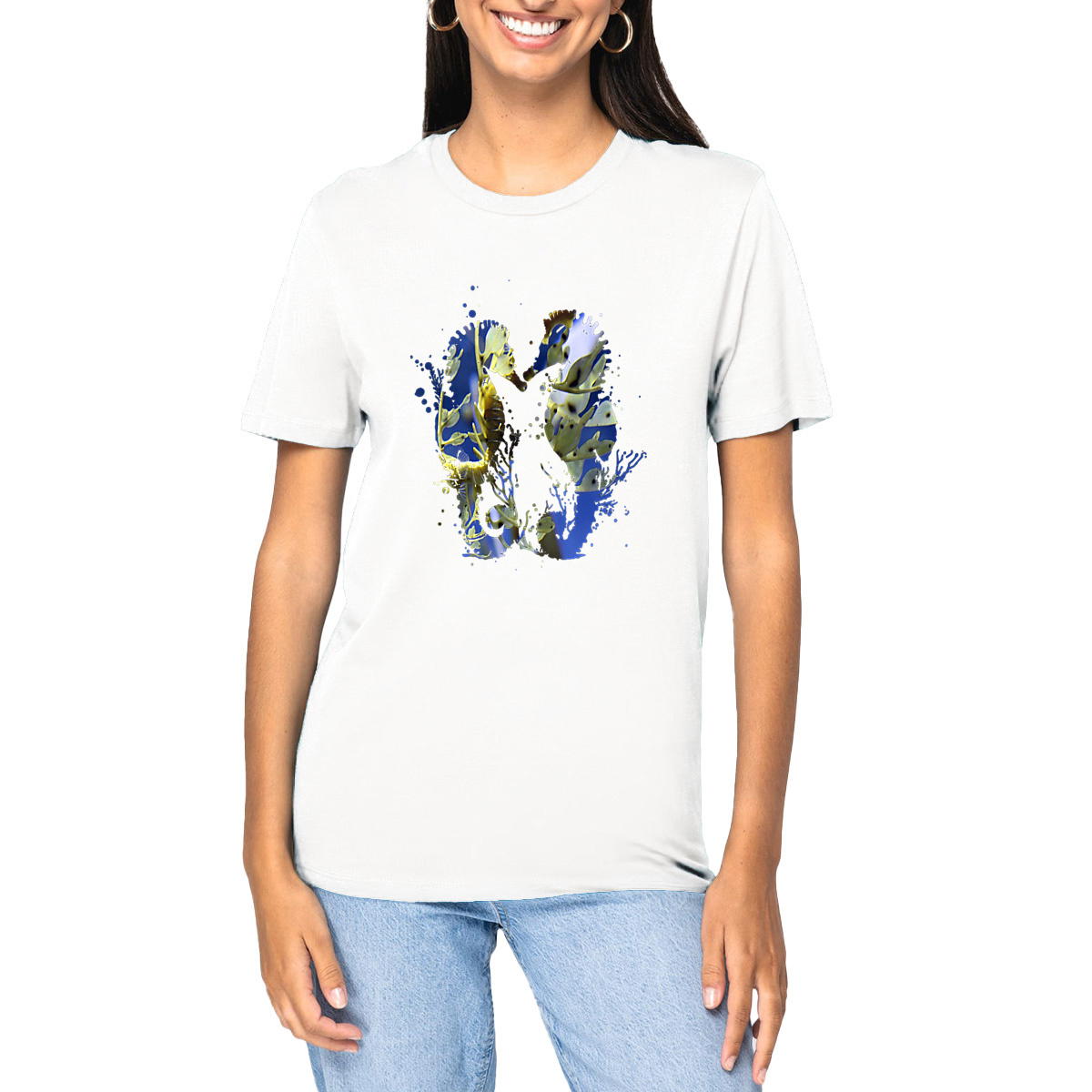 T-shirt seahorse, hippocampe, chic, ocean life