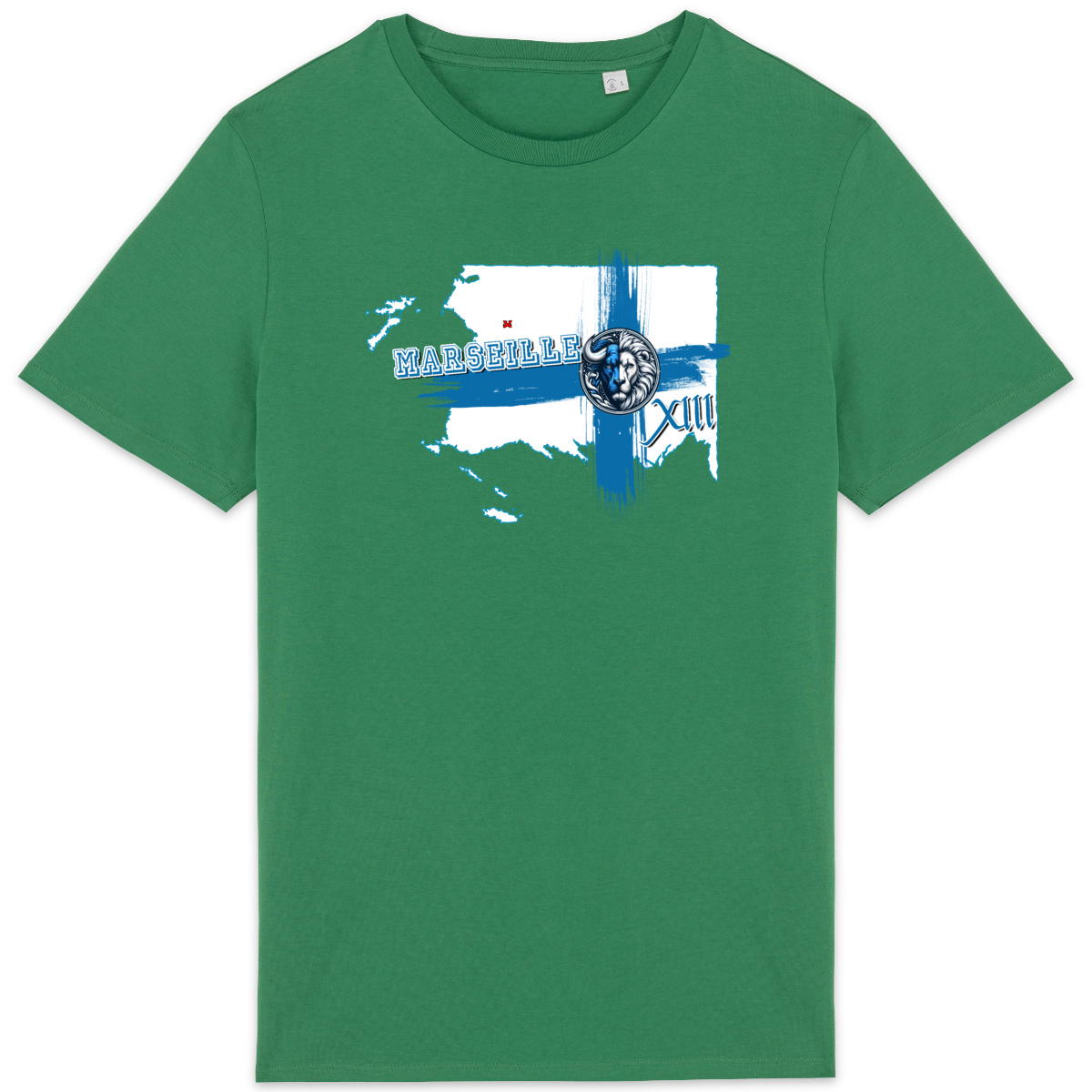 T-shirt coton bio - Marseille XIII - carte des Calanques Design Art - Image