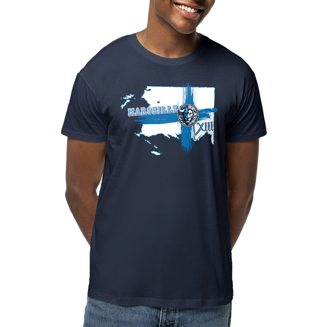 T-shirt coton bio - Marseille XIII - carte des Calanques Design Art