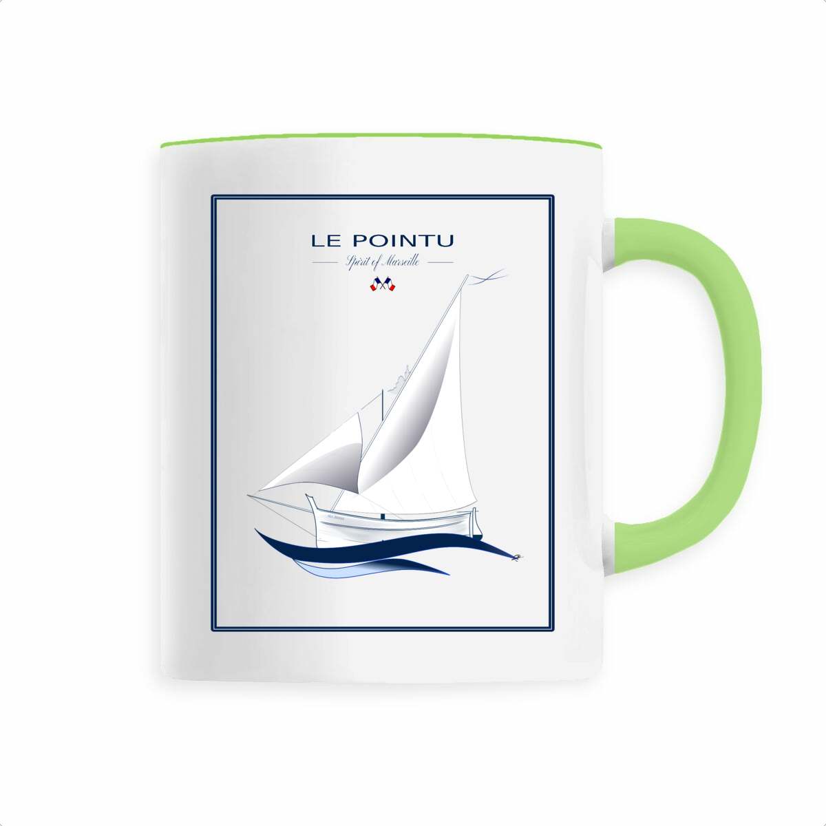 Le POINTU, bateau traditionnel, Spirit of Marseille et Notre Dame de la Garde. - Image