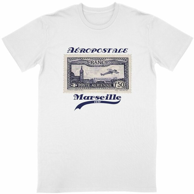 T-shirt Unisexe Classique - Aviation Postale Vintage Marseille - Image