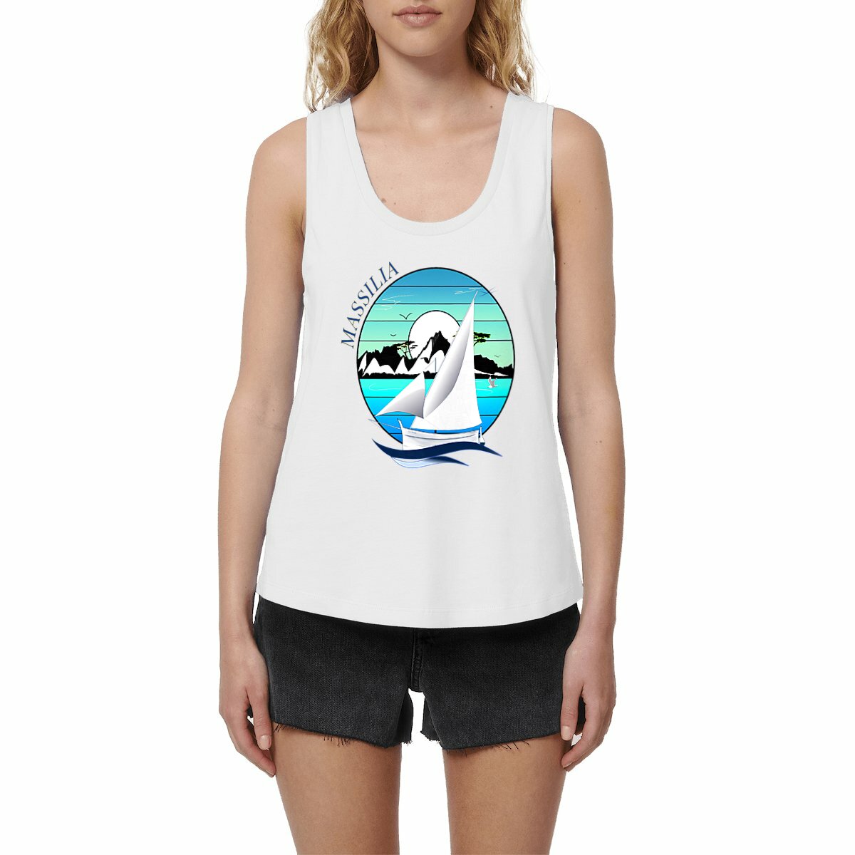 Débardeur Femme Ample - Design Massilia Calanques 