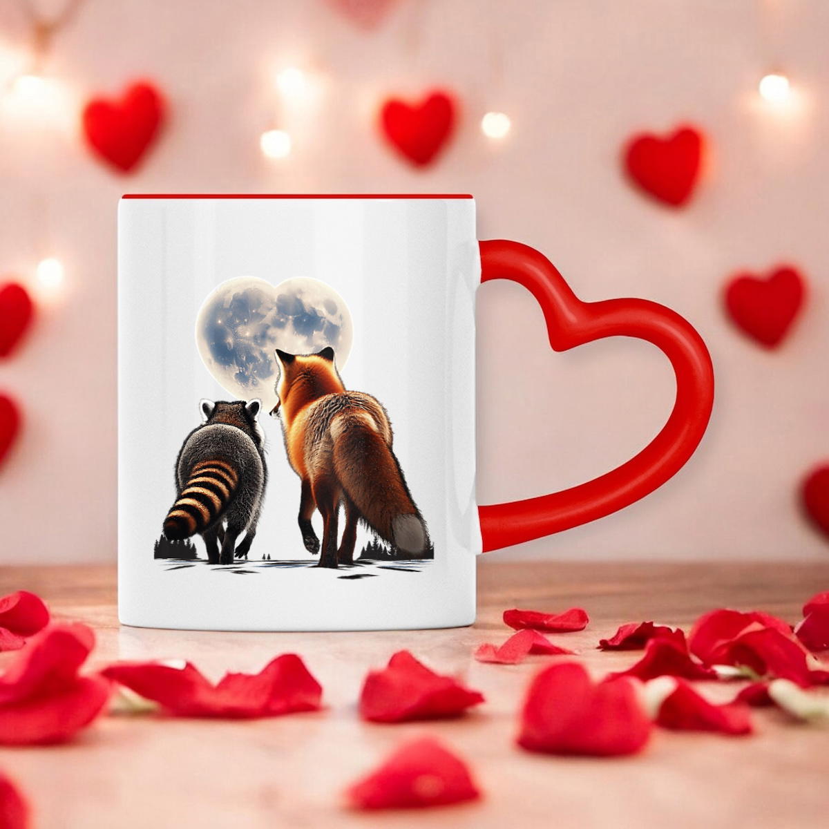 Renard et raton laveur, idylle au coeur de lune