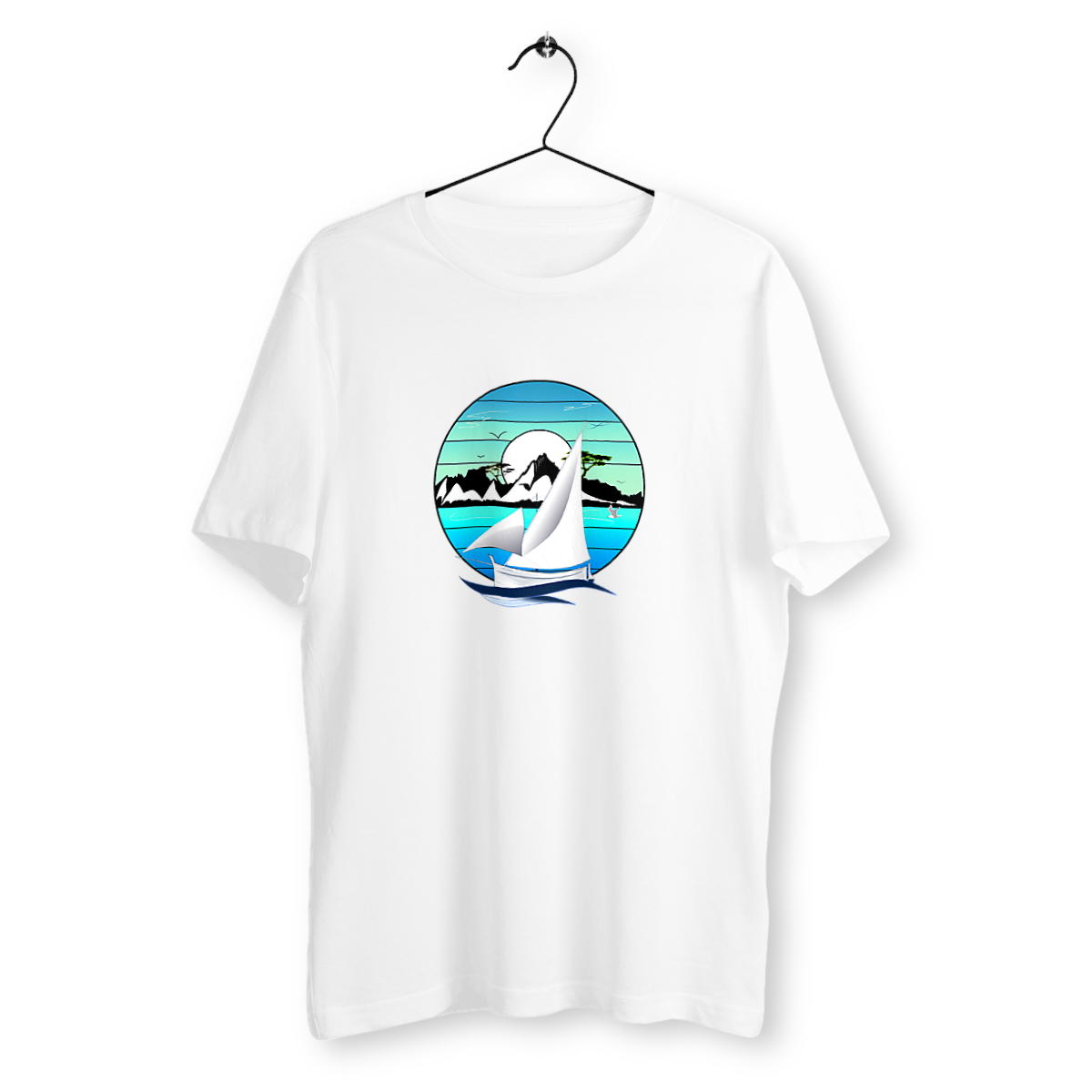 T-Shirt Calanques – Paysage Méditerranéen & Pointu Traditionnel | Design Unique - Image