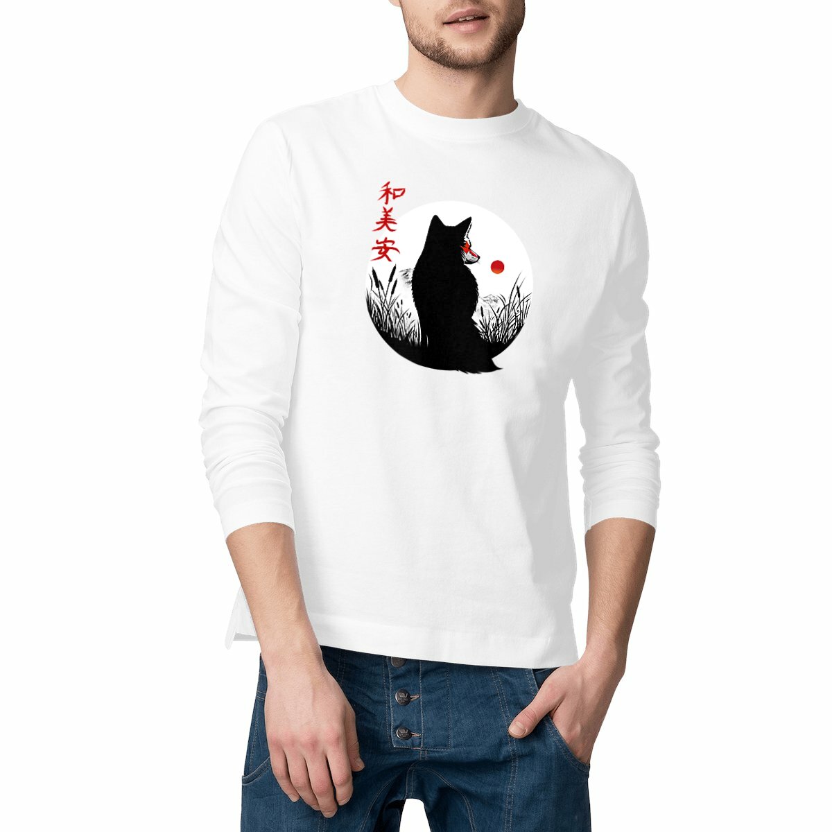 Kitsuné - Renard mystique au soleil levant-kanji- Zao village