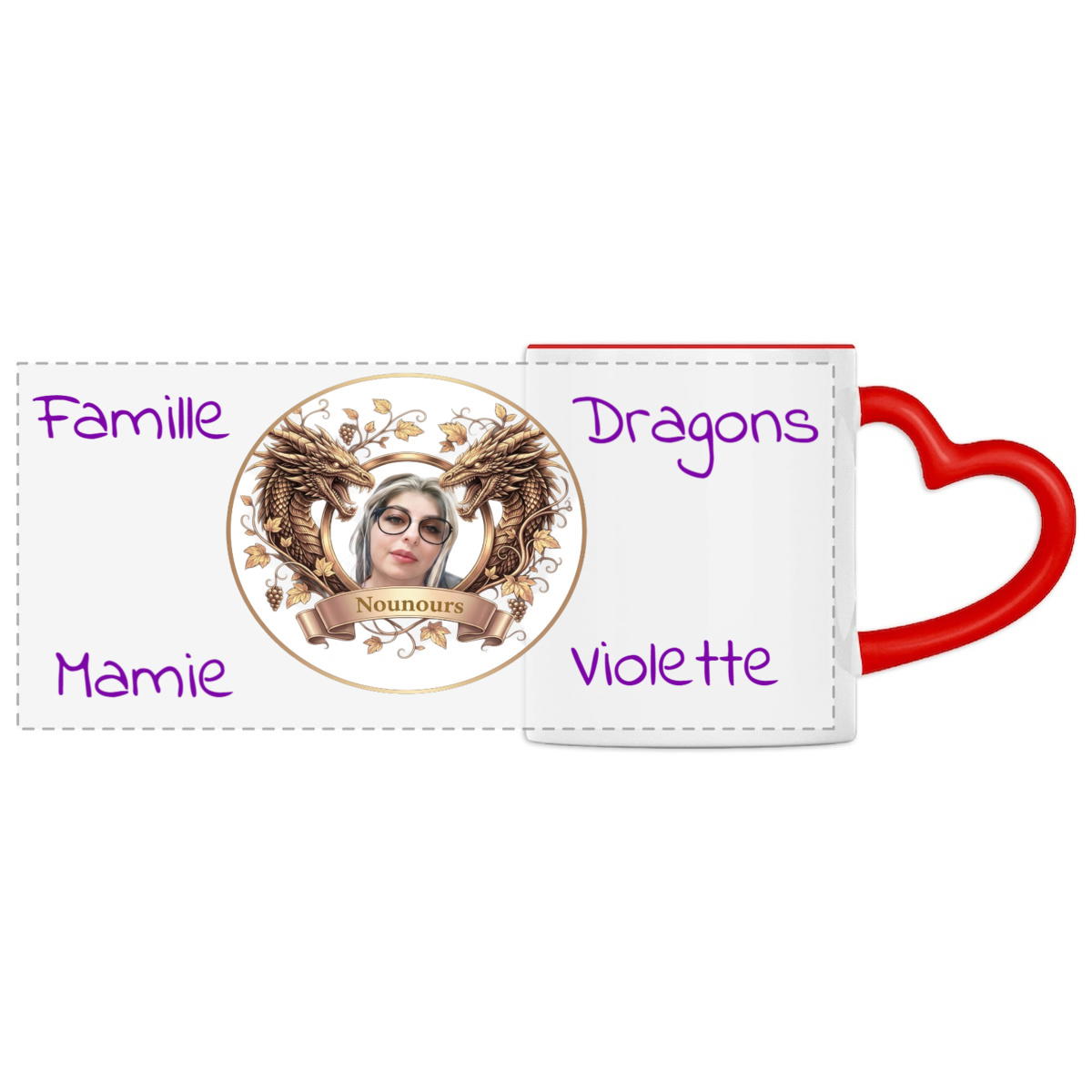 Image front Tasse dragon violette