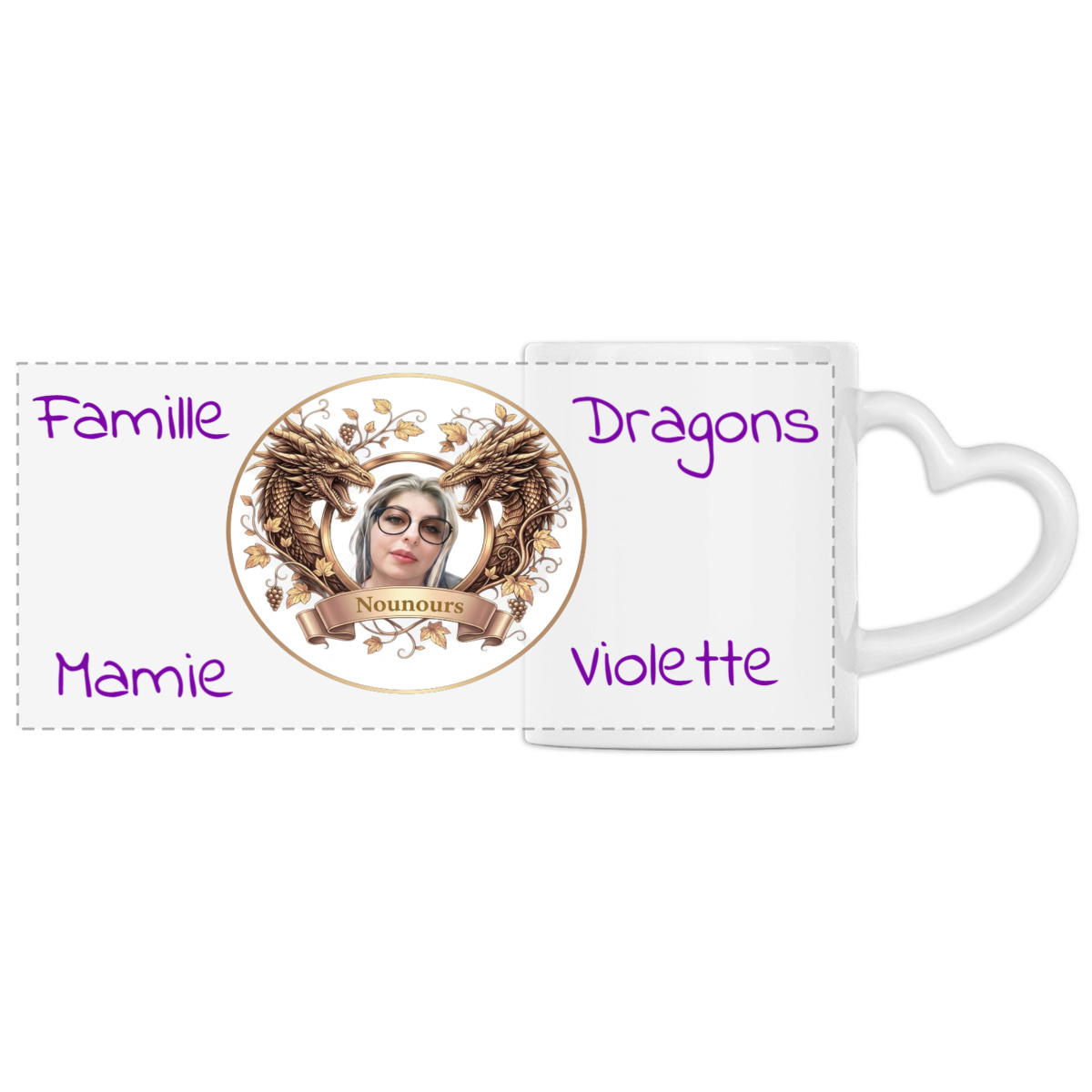 Image back Tasse dragon violette