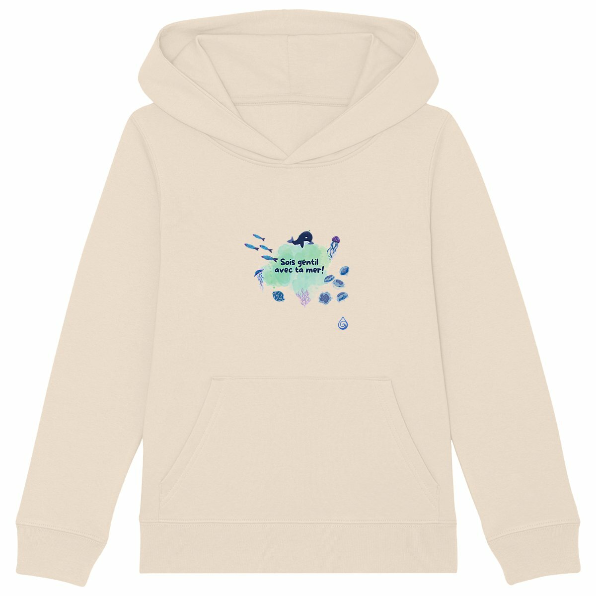 Image front Hoodie Sois gentil avec ta mer Enfant