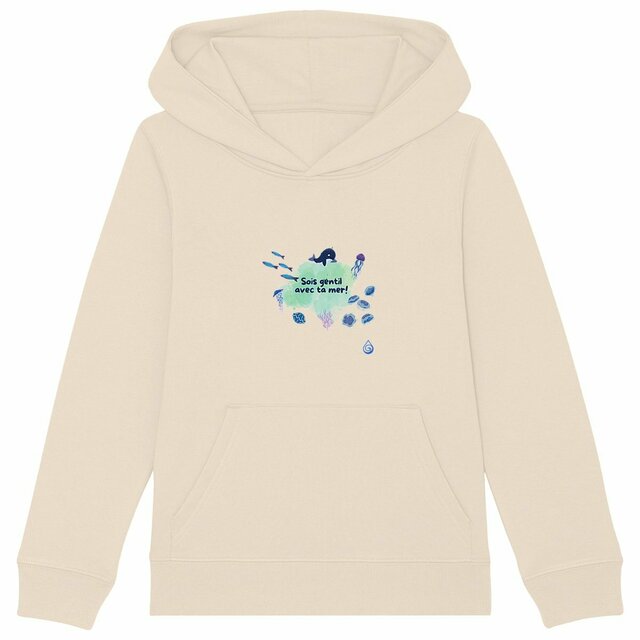 Image front Hoodie Sois gentil avec ta mer Enfant
