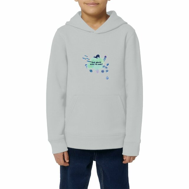 Image front Hoodie Sois gentil avec ta mer Enfant