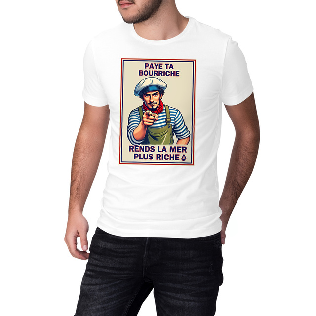 Image front T Shirt Paye ta bourriche imprimé devant