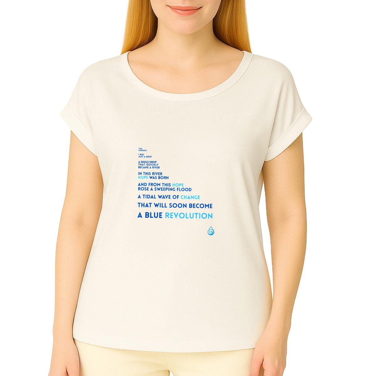 Image front T-shirt Blue revolution femme