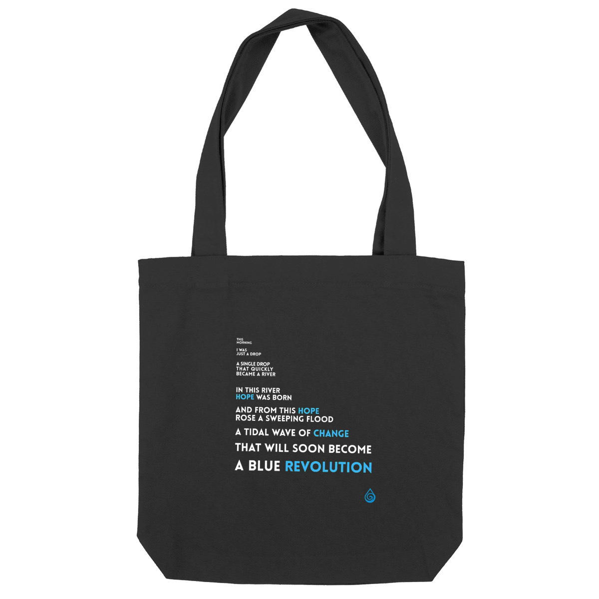 Image front Tote bag Blue revolution noir
