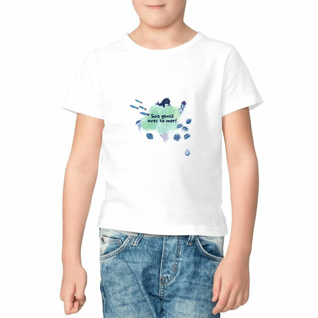 Image front T-shirt Sois gentil avec ta mer Enfant