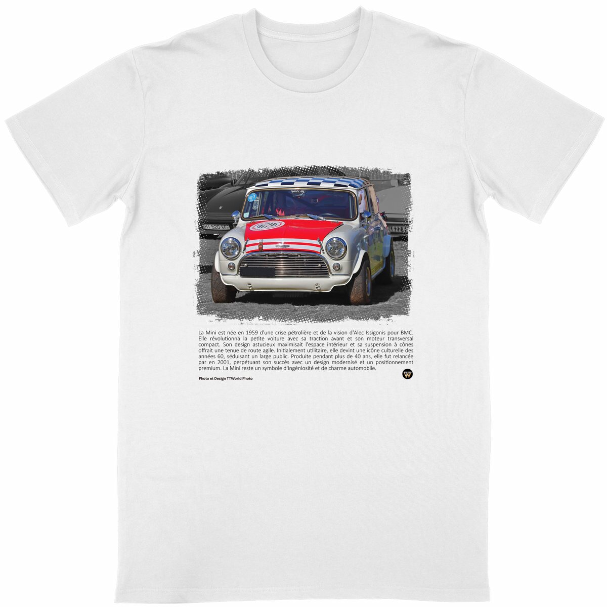T-shirt Unisexe Classique avec Design Mini Historique - Image