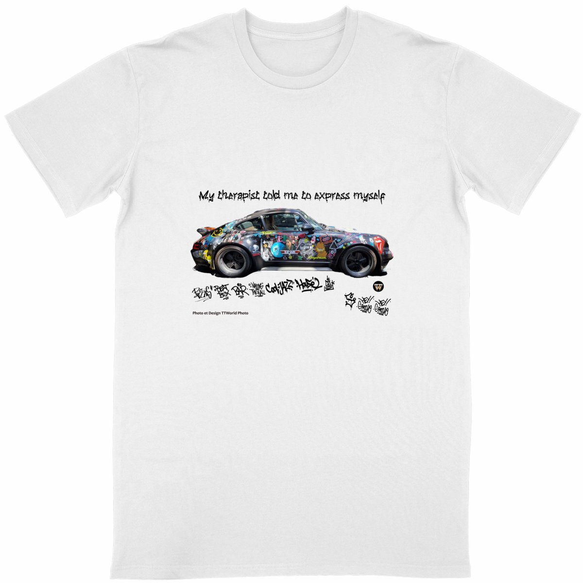 T-shirt Unisexe Classique avec Porsche Artistique - Image