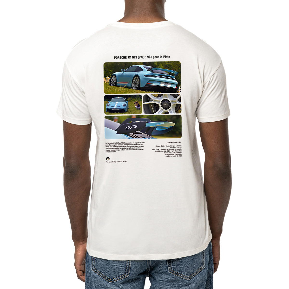 T-shirt unisexe léger - Porsche GT3 bleue