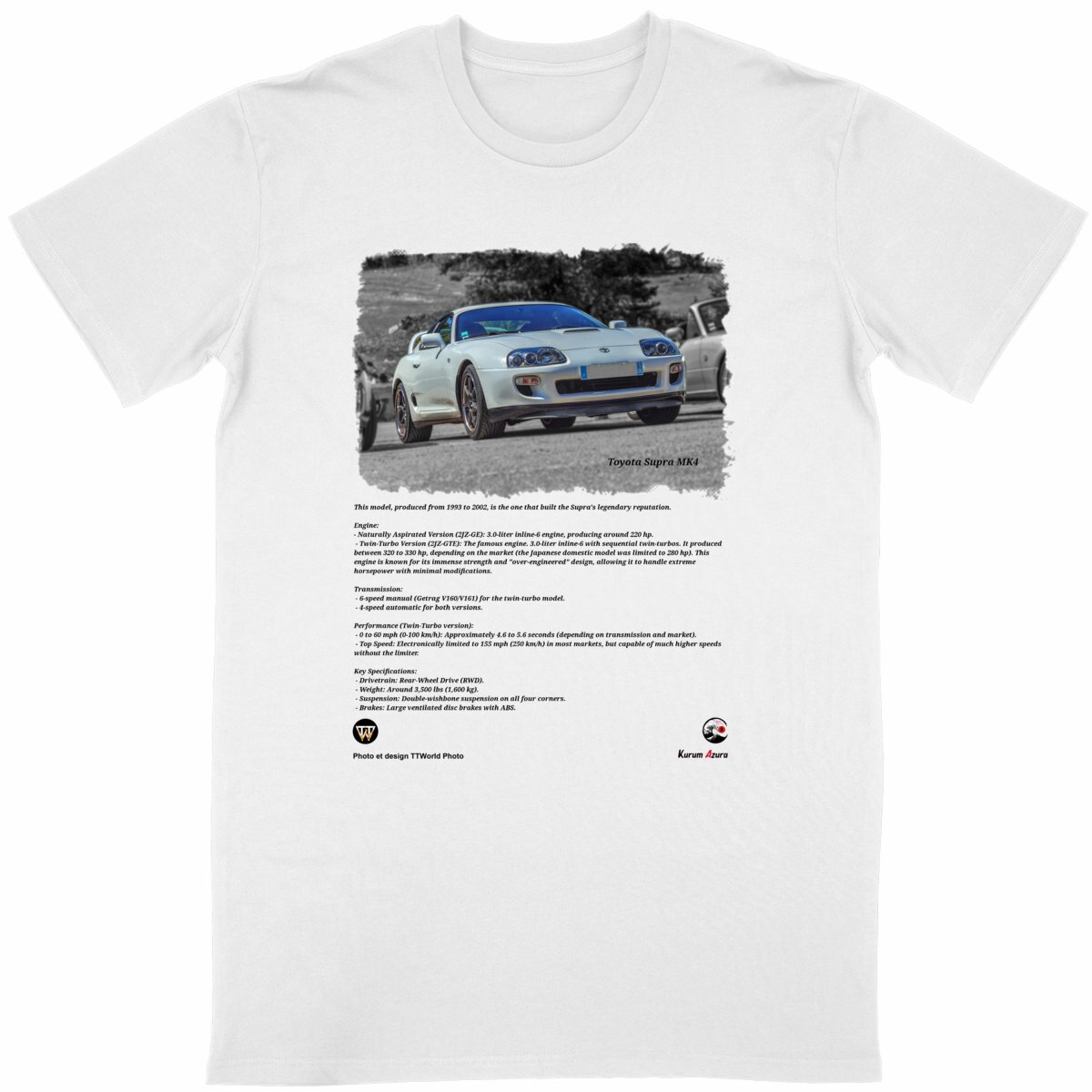 T-shirt Unisexe Classique Toyota Supra MK4 - Image