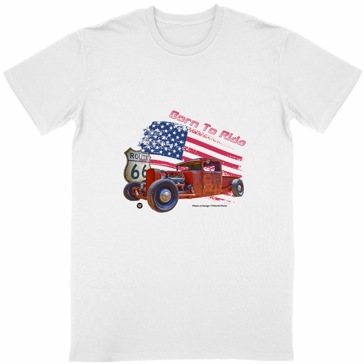 T-shirt Unisexe Classique - Hot Rod Ford V8 1932 - Image