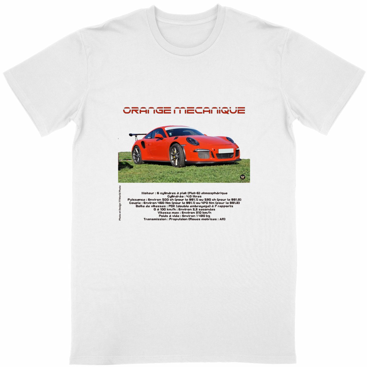 T-shirt Unisexe Classique - Porsche GT3RS Orange - Image