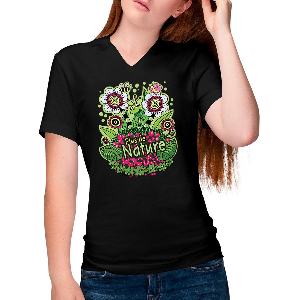 Image front "Plus de Nature" T-shirt Col V - Change