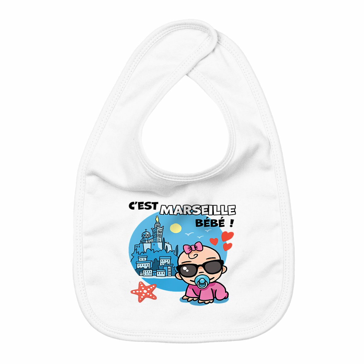 Image back Bavoir - "c'est Marseille bébé !" - Premium+