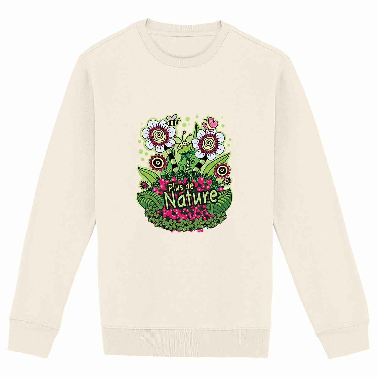 Image front sweat-shirt Unisexe "Plus de nature" - Premium+