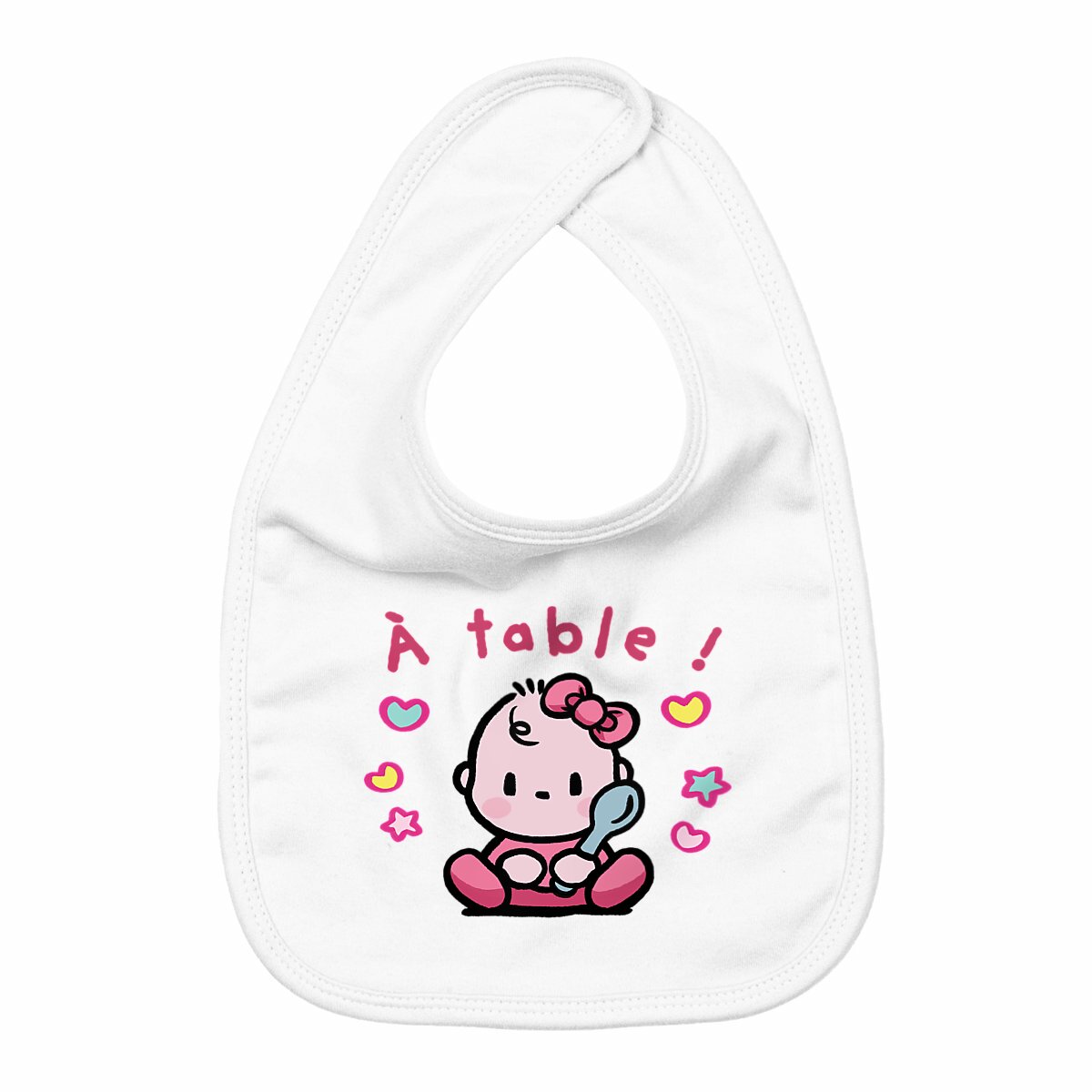 Image front Bavoir mignon avec message À table !