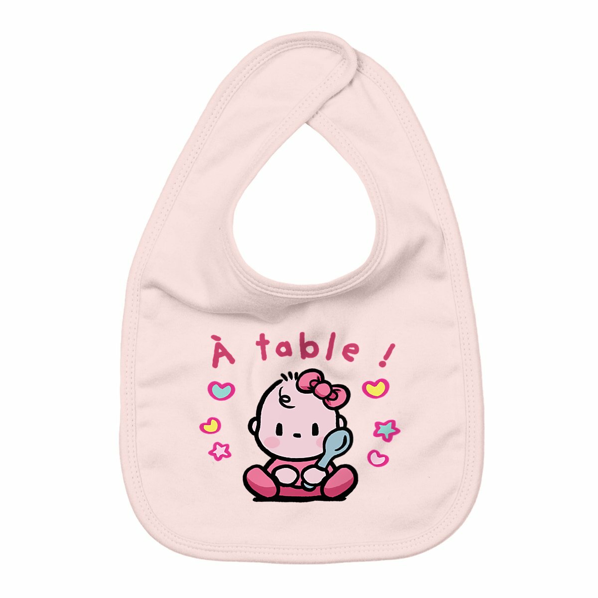 Image back Bavoir mignon avec message À table !