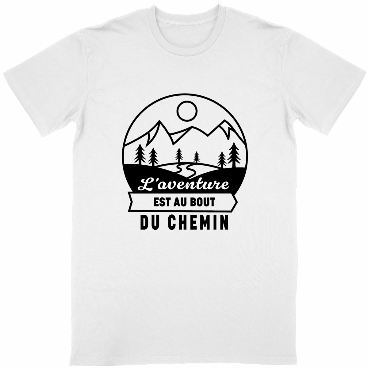 Image back T-shirt homme N&B "aventure..." - Change