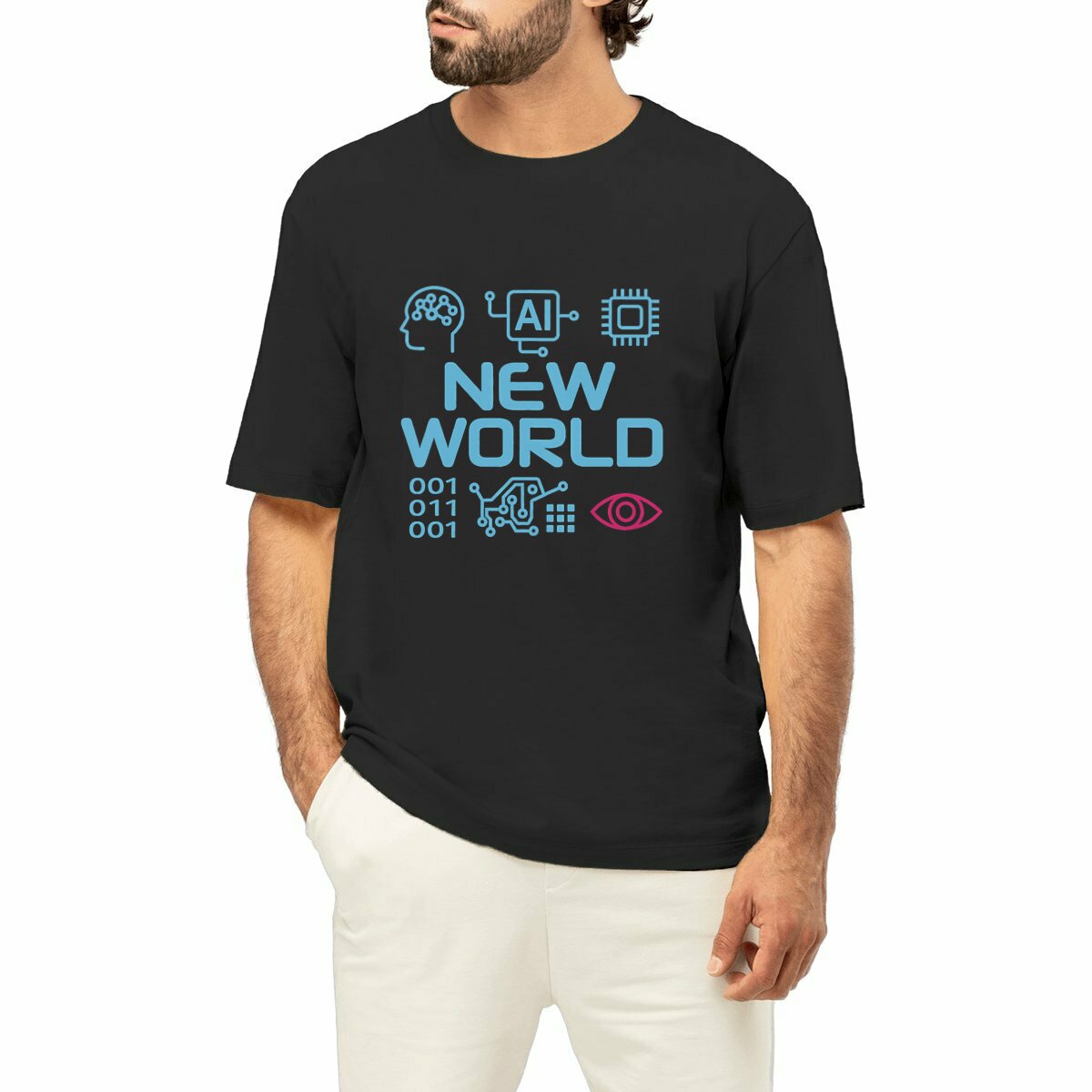 Image front T-shirt Unisexe Oversized New World