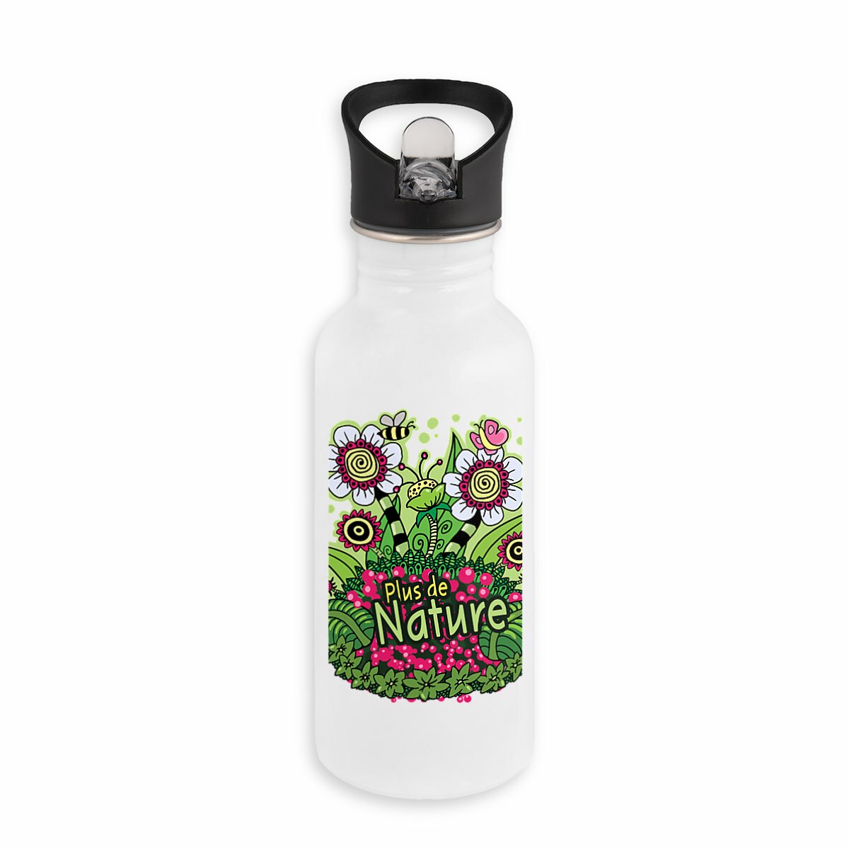Image front "Plus de Nature" Bouteille en inox - Premium +