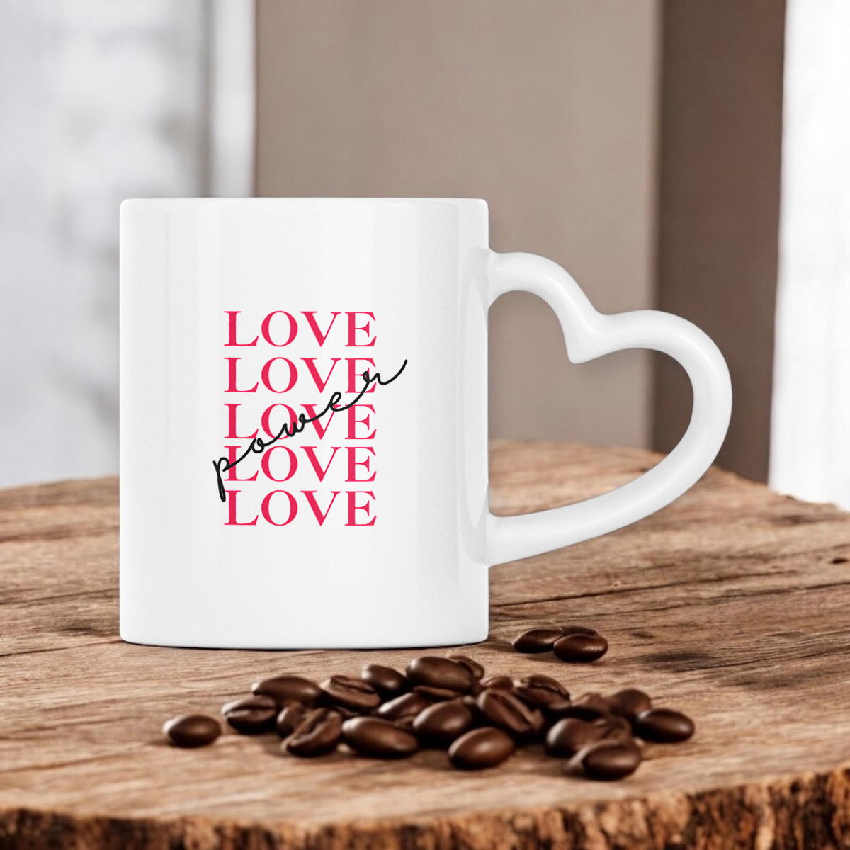 Heart-shaped mug - Love Power | Love Collection