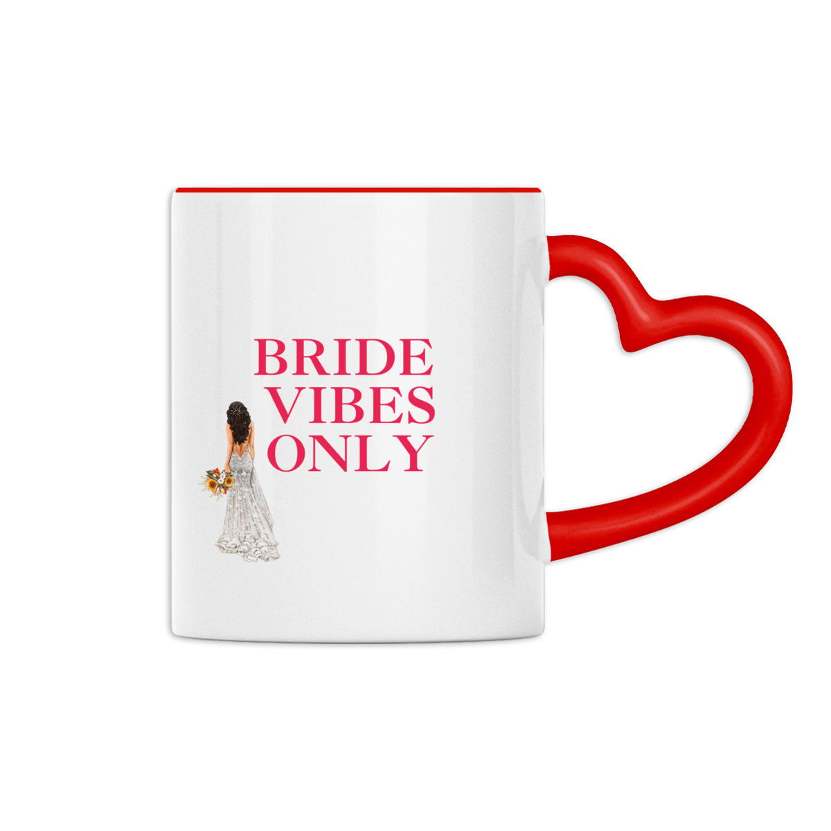Mug à anse en forme de cœur – Bride Vibes Only | Collection Love Celebration  - Image
