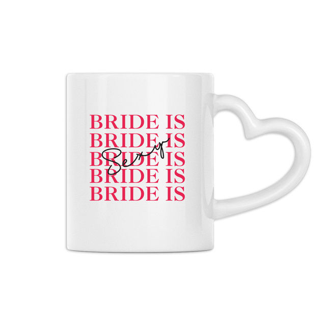"Bride" mug with heart-shaped handle - Love Celebration Collection - Image