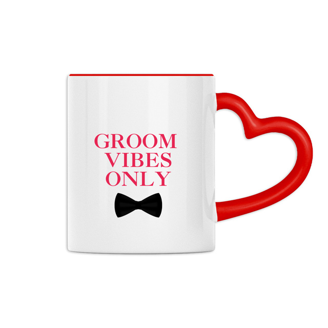 Mug with heart-shaped handle - Groom Vibes Only | Love Celebration Collection - Image