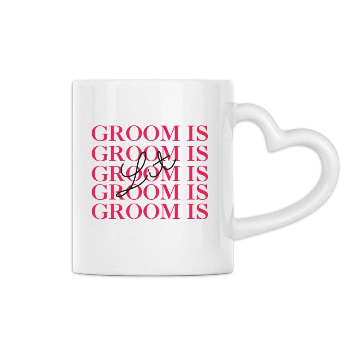 Groom” mug with heart-shaped handle - Love Celebration Collection - Image
