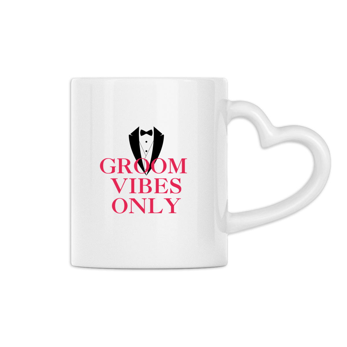 Mug with heart-shaped handle - Groom Vibes Only | Love Celebration Collection - Image