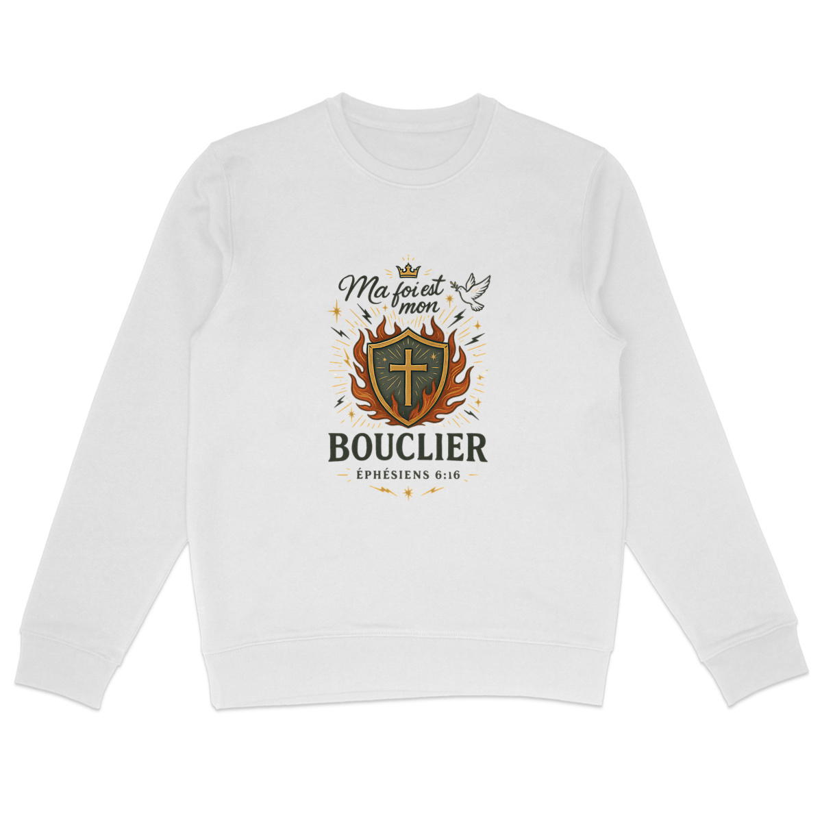 Unisexe Sweat-shirt Léger  Ma foi est mon bouclier