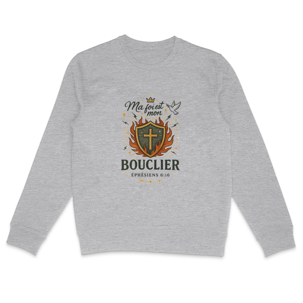 Unisexe Sweat-shirt Léger  Ma foi est mon bouclier - Image