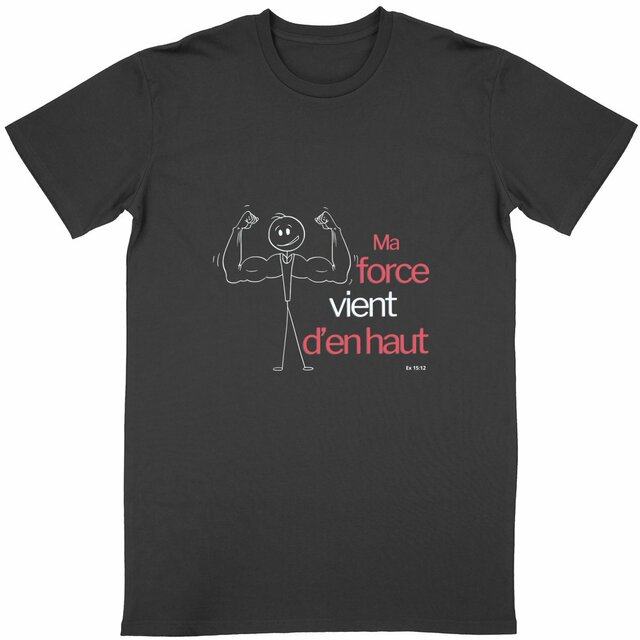 Unisexe T-shirt classique chrétien "Ma force vient d'en haut" - Image