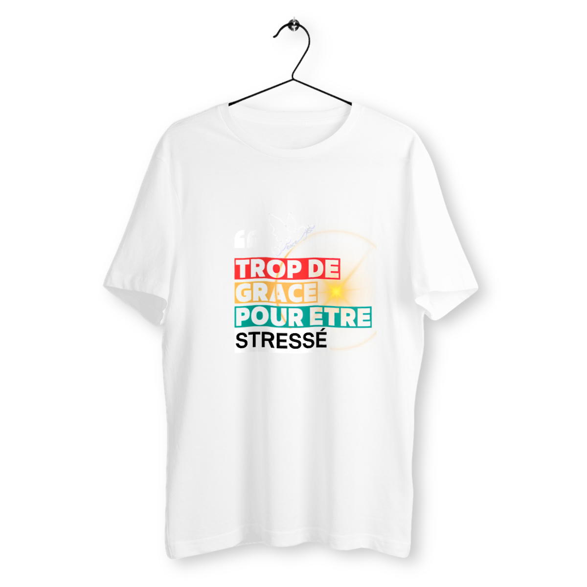 Homme T-shirt Chrétien Classique - Trop de Grâce pour Être Stressé - Image