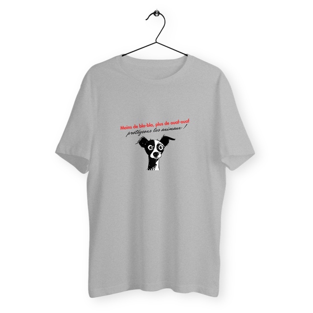 Moins de bla-bla, plus de ouaf-ouaf – T-shirt Bioéthique – Soutenez la cause animale - Image