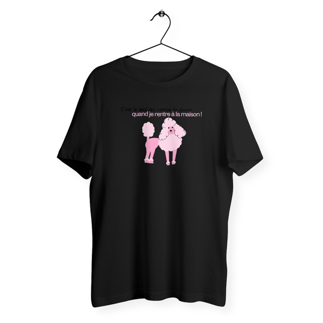 C’est le seul qui remue la queue quand je rentre à la maison ! T-shirt Bioéthique – Amour et humour pour nos compagnons - Image