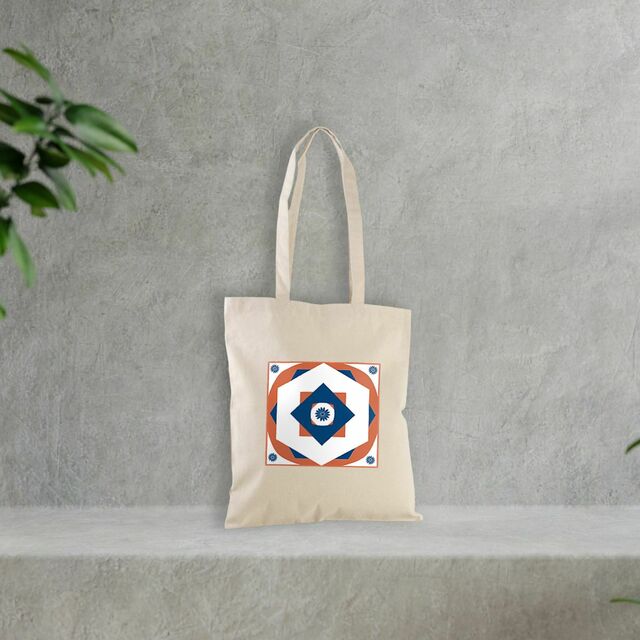 Image front "Terracotta" Tote Bag Noir ou Naturel Épais en Coton Recyclé 